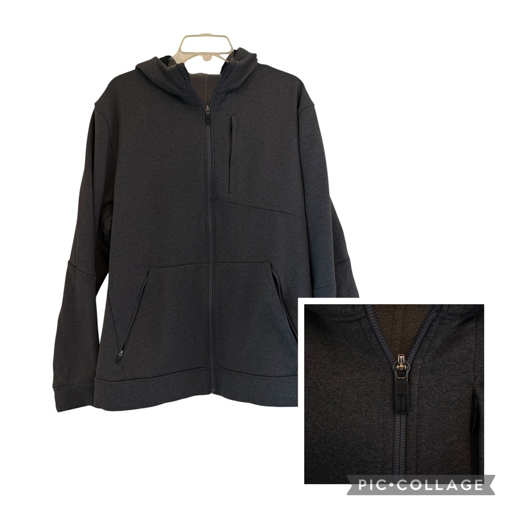 Lululemon City Sweat Full Zip Hoodie Mens Thermo Charcoal Gray XL M3BC2S